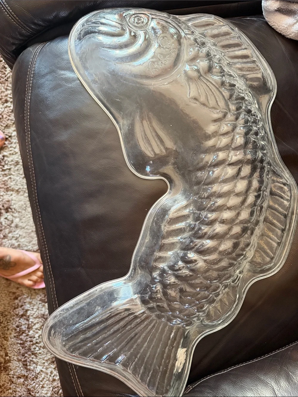 Clear Fish-Shaped Glass Serving Platter - Transparent